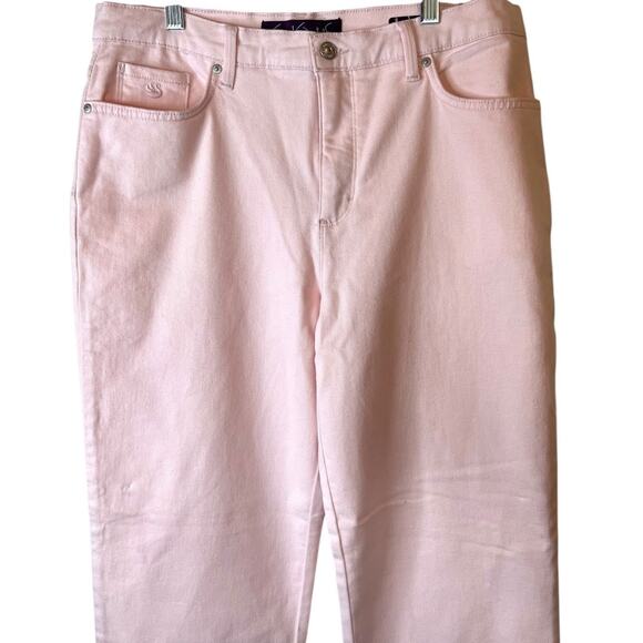 GLORIA VANDERBILT Amanda Straight Leg Slimming Jeans in Pink Women's Sz 14S - Picture 3 of 9